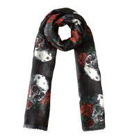 Skulls & Roses Printed Scarf