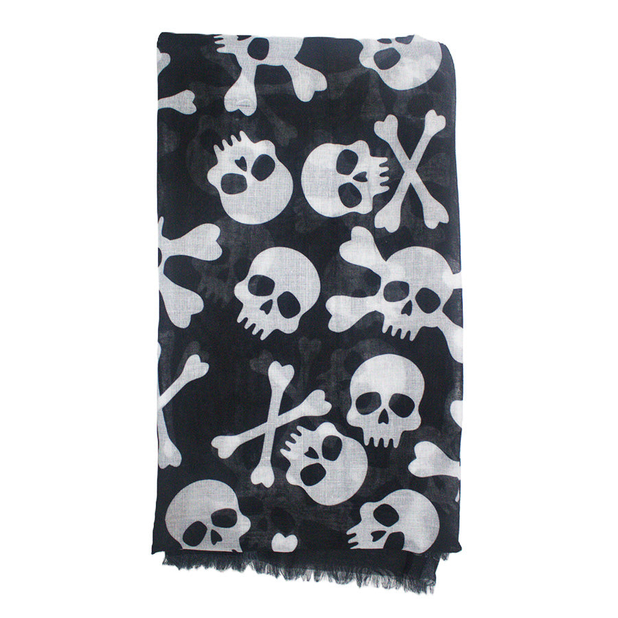 Skulls & Crossbones Printed Scarf