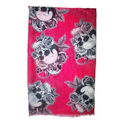Skulls, Roses & Leaves Printed Scarf