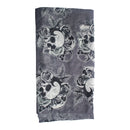 Skulls, Roses & Leaves Printed Scarf