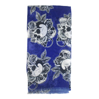 Skulls, Roses & Leaves Printed Scarf