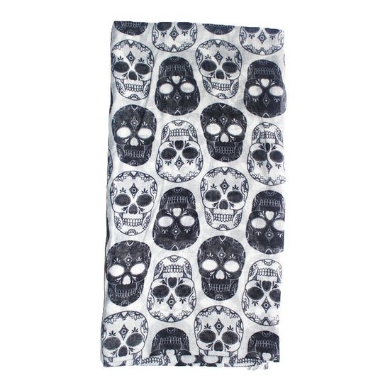 Sugar Skull Printed Scarf