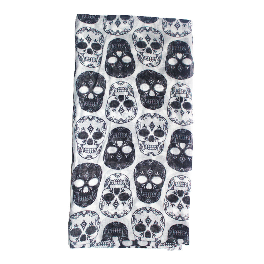 Sugar Skull Printed Scarf