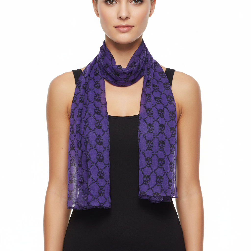 Meter x Meter Skull & Crossbones Print Square Scarf