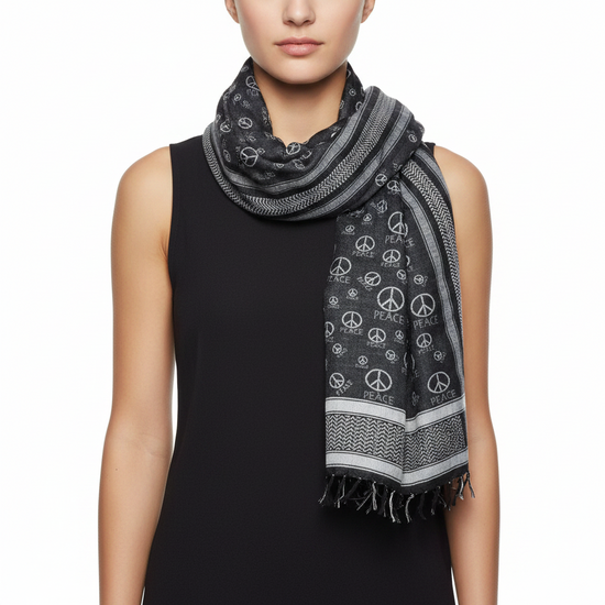 Meter x Meter CND Peace Sign Print Square Scarf