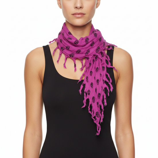 Skull & Crossbones Reversible Triangle Scarf
