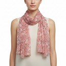 Pink floral scarf on a white background