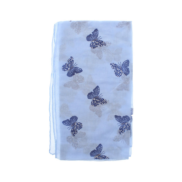 Printed Glitter Butterfly Scarf