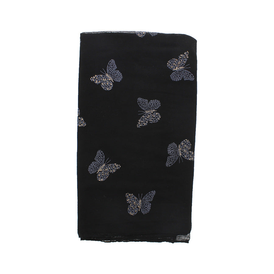 Glitter Butterfly Printed Scarf