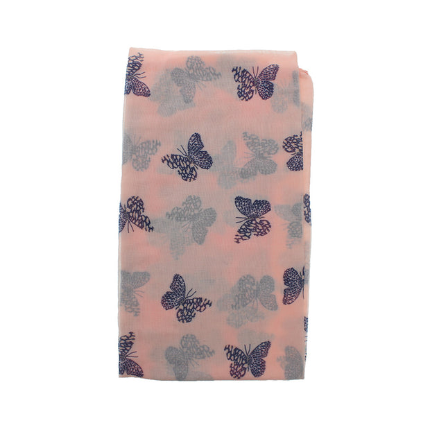 Printed Glitter Butterfly Scarf