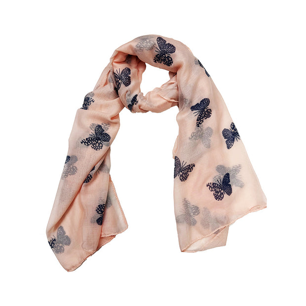 Printed Glitter Butterfly Scarf
