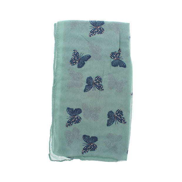 Printed Glitter Butterfly Scarf
