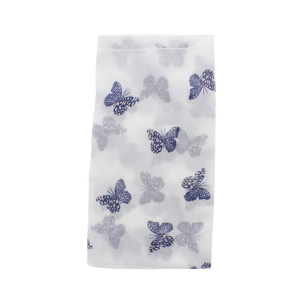 Printed Glitter Butterfly Scarf