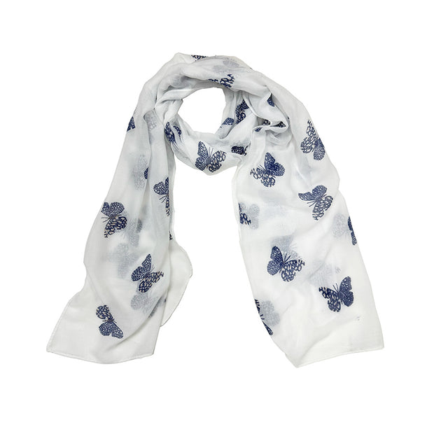 Printed Glitter Butterfly Scarf
