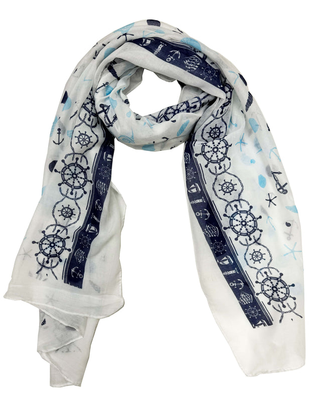 Nautical & Anchor Printed Scarf