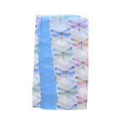 Pastel Dragonfly Printed Scarf with Border
