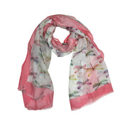 Pastel Dragonfly Printed Scarf with Border