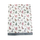 Multicolour Cat Printed Scarf with Border
