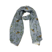 Flower & Bumble Bee Printed Scarf