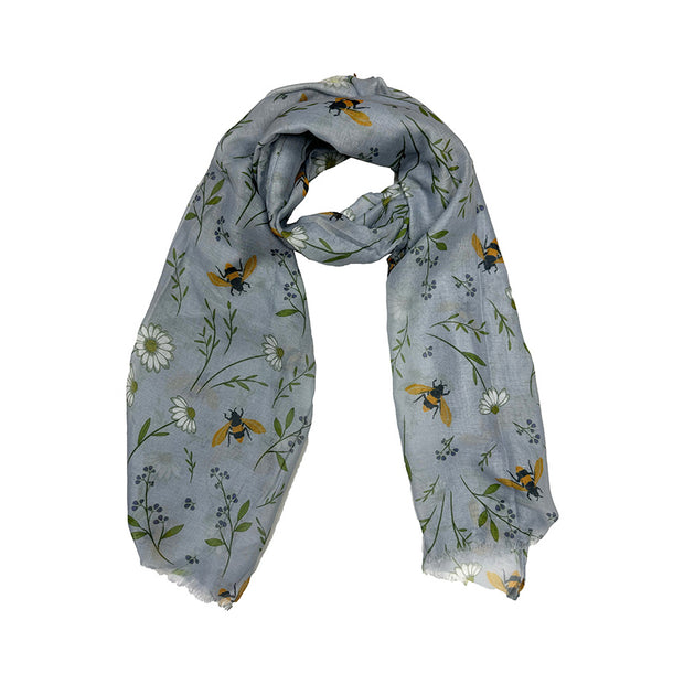 Flower & Bumble Bee Printed Scarf