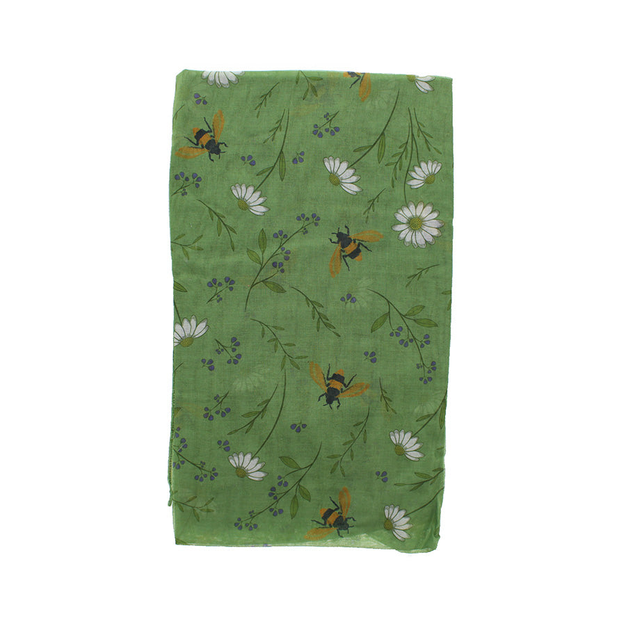 Flower & Bumble Bee Printed Scarf