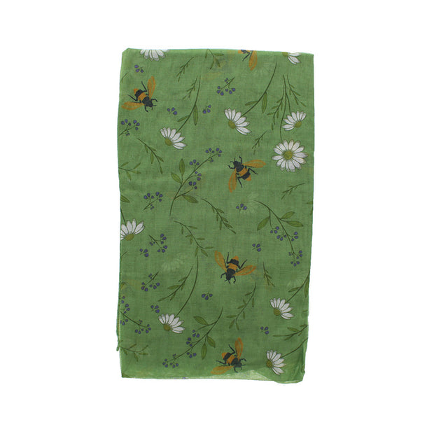 Flower & Bumble Bee Printed Scarf