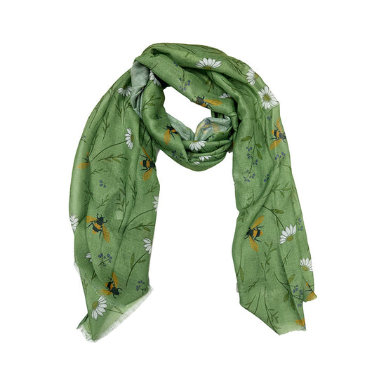 Flower & Bumble Bee Printed Scarf