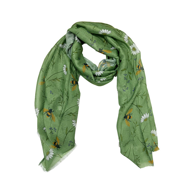 Flower & Bumble Bee Printed Scarf