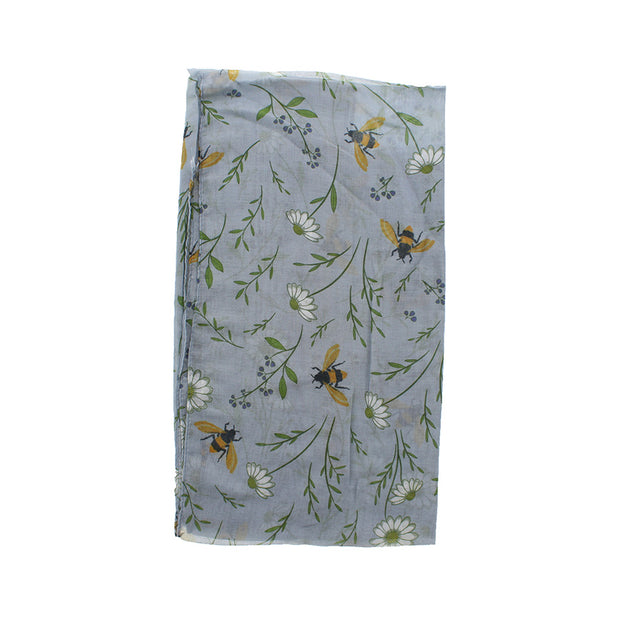 Flower & Bumble Bee Printed Scarf