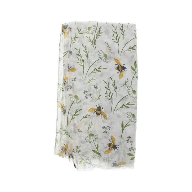 Flower & Bumble Bee Printed Scarf