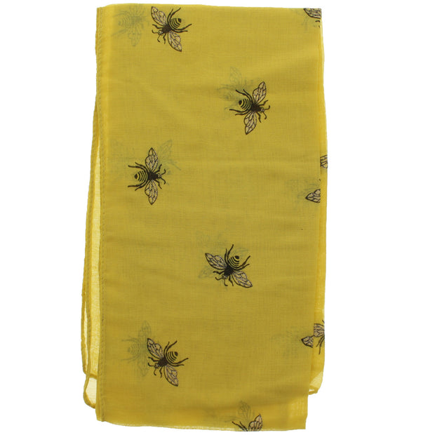 Large Glitter Bumble Bee Printed Scarf