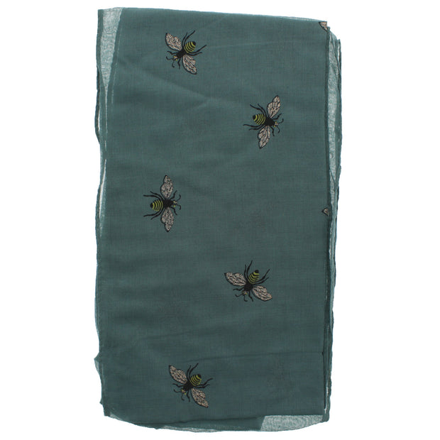 Large Glitter Bumble Bee Printed Scarf