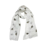Large Glitter Bumble Bee Printed Scarf