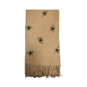 Thick Winter Large Glitter Bumble Bee Printed Scarf