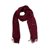 Thick Winter Large Glitter Bumble Bee Printed Scarf