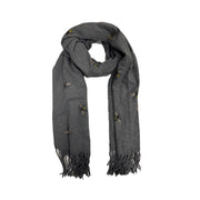 Thick Winter Large Glitter Bumble Bee Printed Scarf