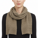 Brown knitted scarf on a white background