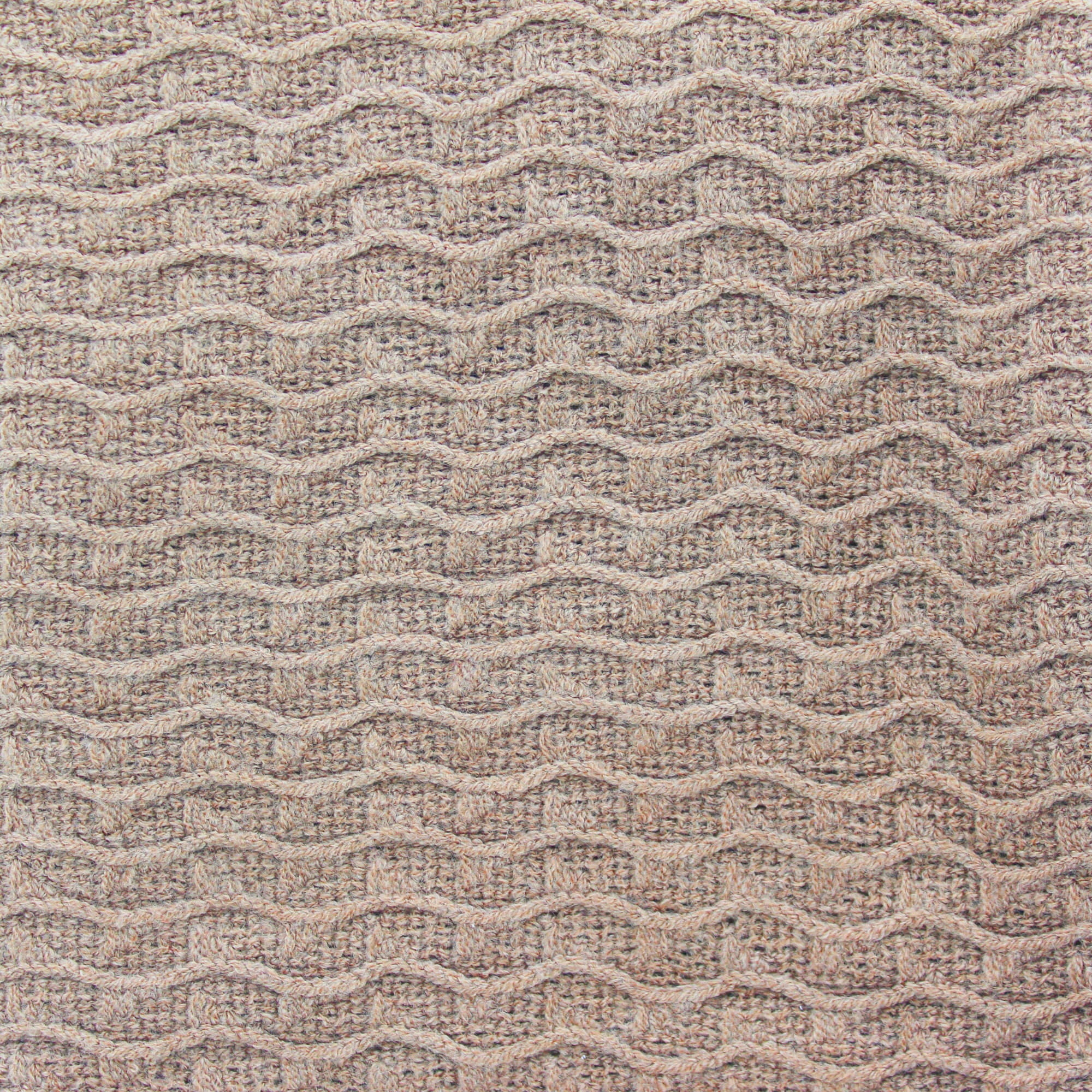 Wavy Pattern Knit Cosy Scarf