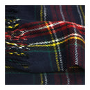 Wide Tartan Winter Checkered Scarf with Tassels