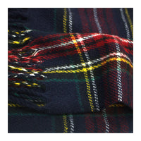 Wide Tartan Winter Checkered Scarf with Tassels