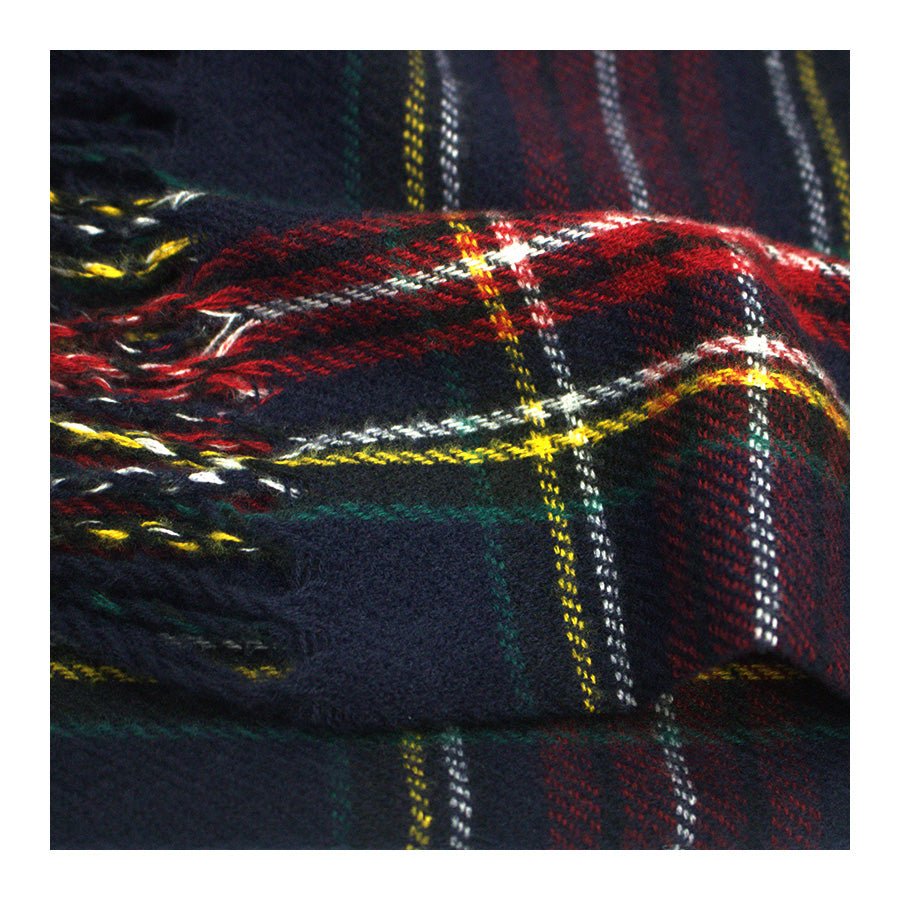 Wide Tartan Winter Checkered Scarf with Tassels
