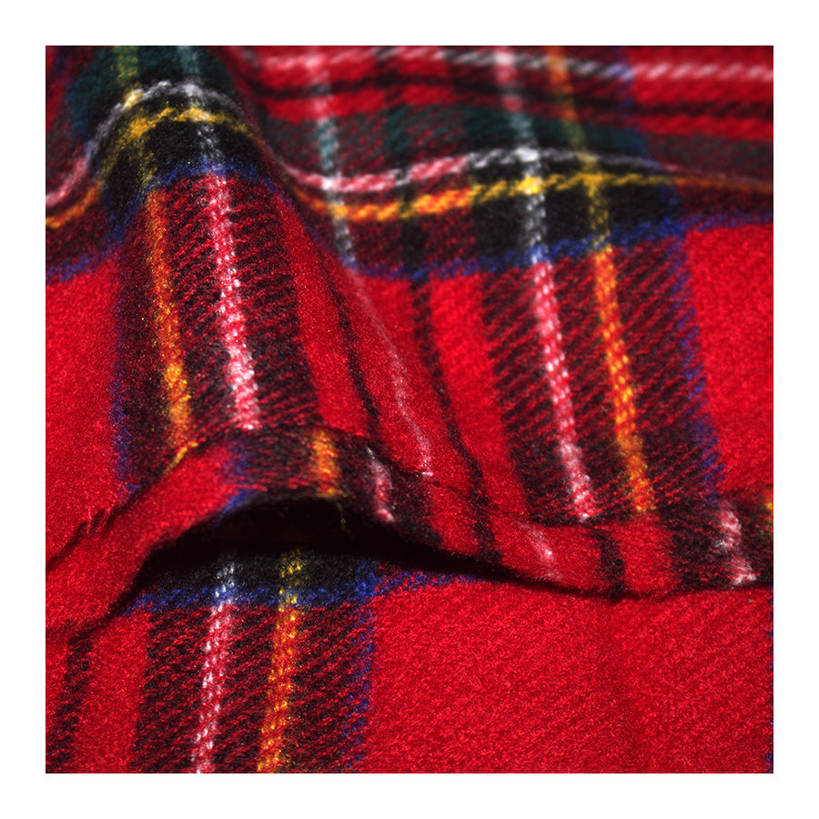 Wide Tartan Winter Checkered Scarf with Tassels