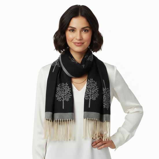 Reversible Tree of Life Printed Pashmina