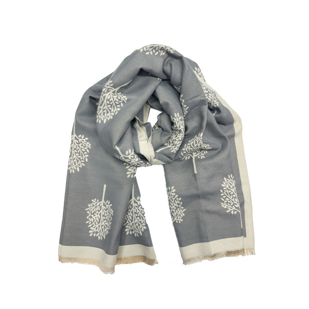 Reversible Tree of Life Soft Warm Wide Pashmina with Tassels