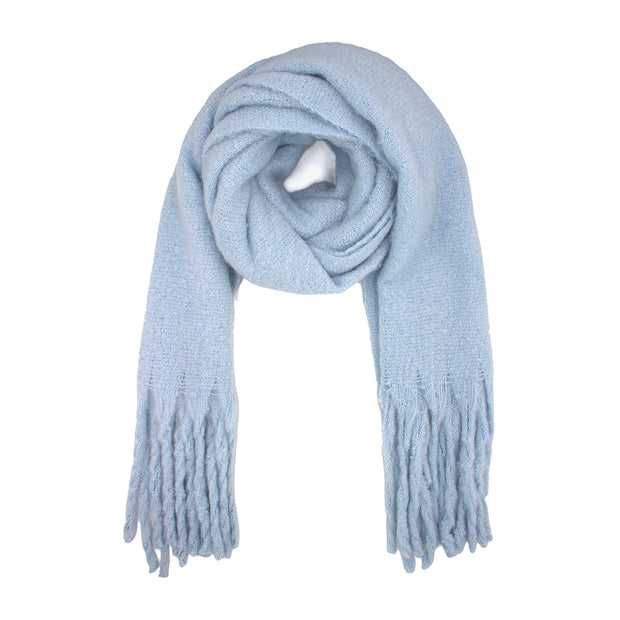 Plain Fluffy Thick Winter Scarf