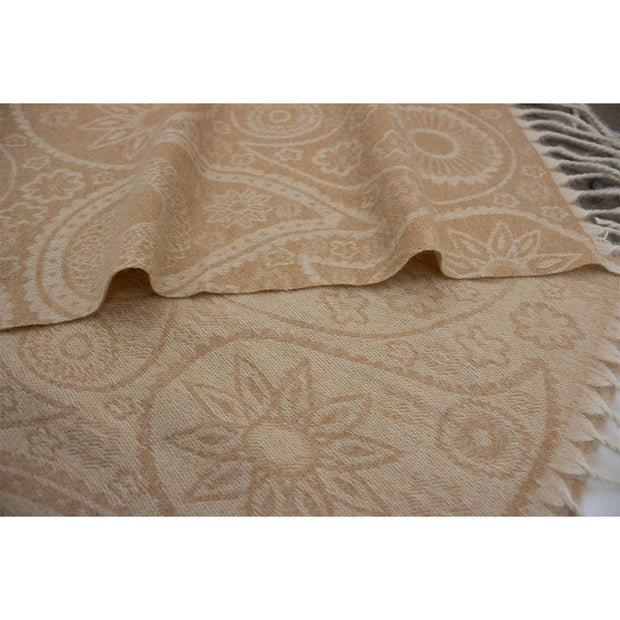 Dual Tone Paisley Printed Pashmina with Tassels