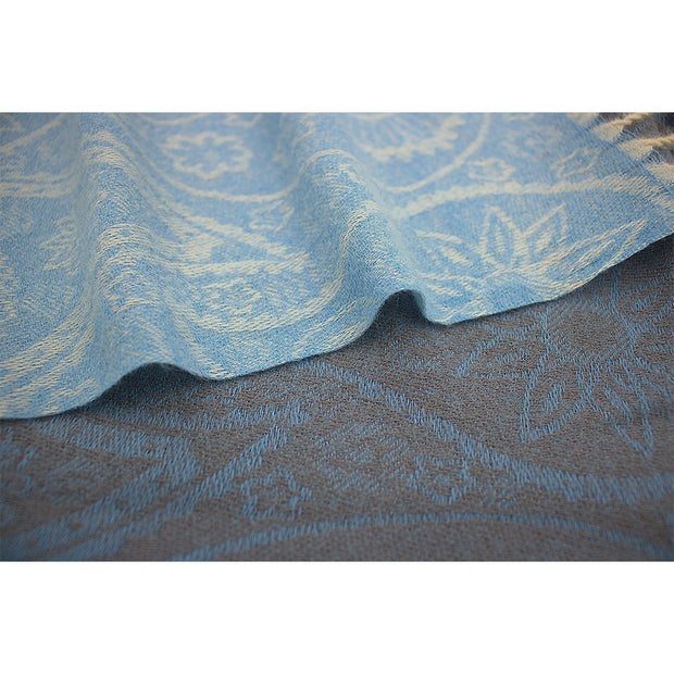 Dual Tone Paisley Printed Pashmina with Tassels