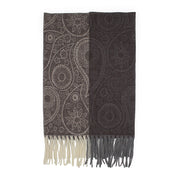 Dual Tone Paisley Printed Pashmina with Tassels