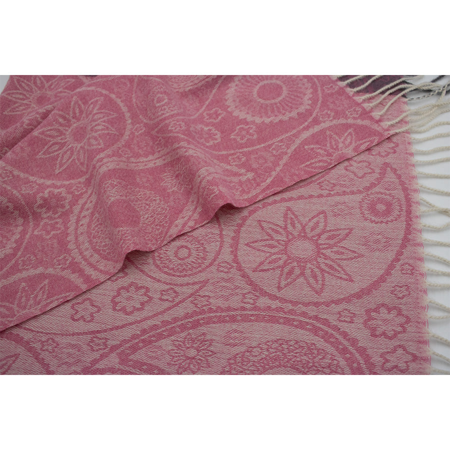 Dual Tone Paisley Printed Pashmina with Tassels