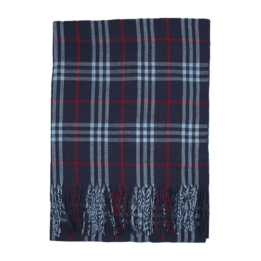 Winter Checkered Scarf, Soft Cashmere Feel Plaid Neck Warmer